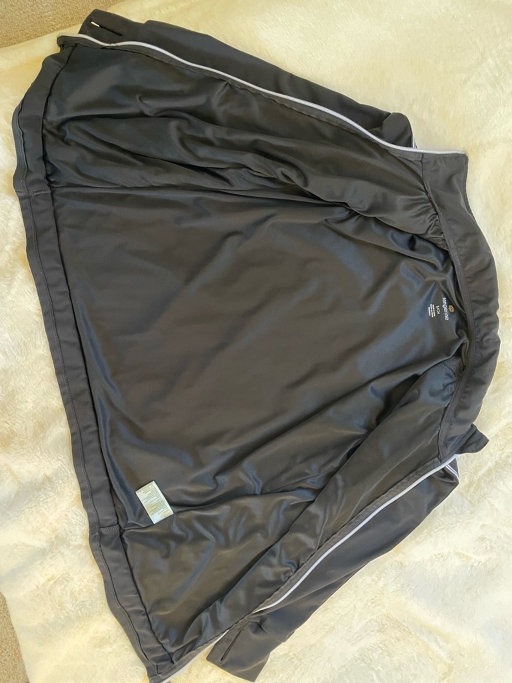 Tangerine Activewear Classic Black Track Jacket White Yoga Comfort Thumbhole Y2K - Picture 12 of 15